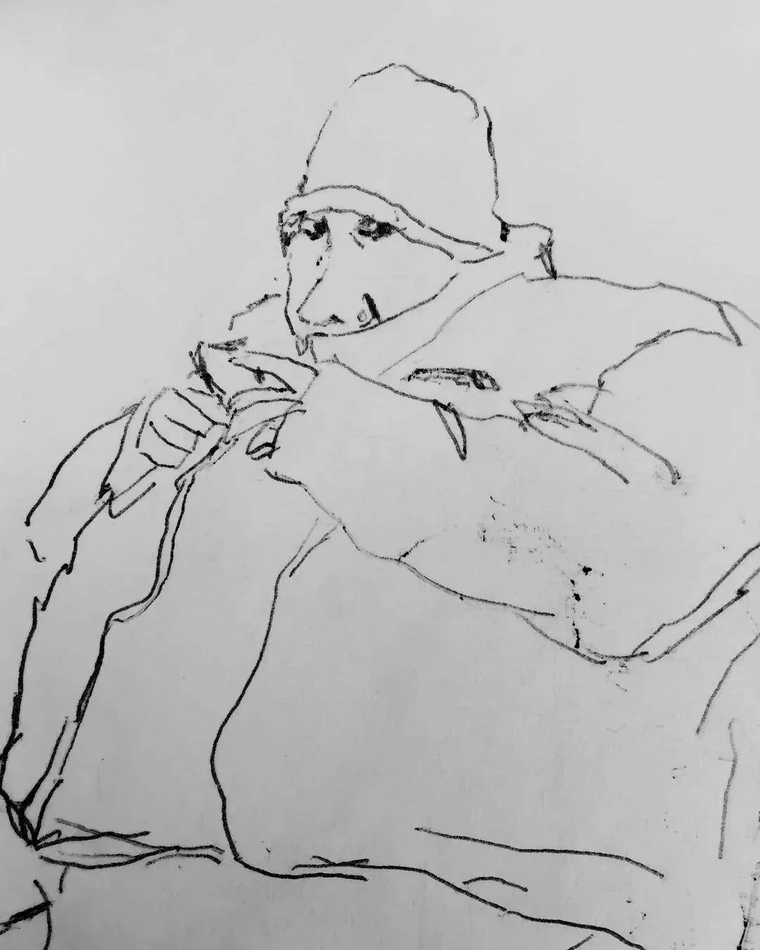 "Undercover." 2015. Ink and Paper. 3 x 3."
