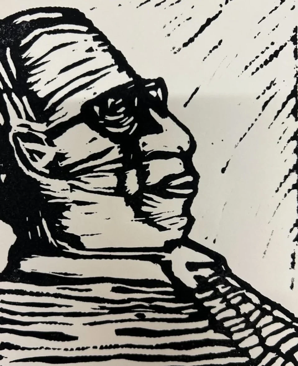 "Blinded by the Light." 2023. Ink on Paper. 5 x 6"