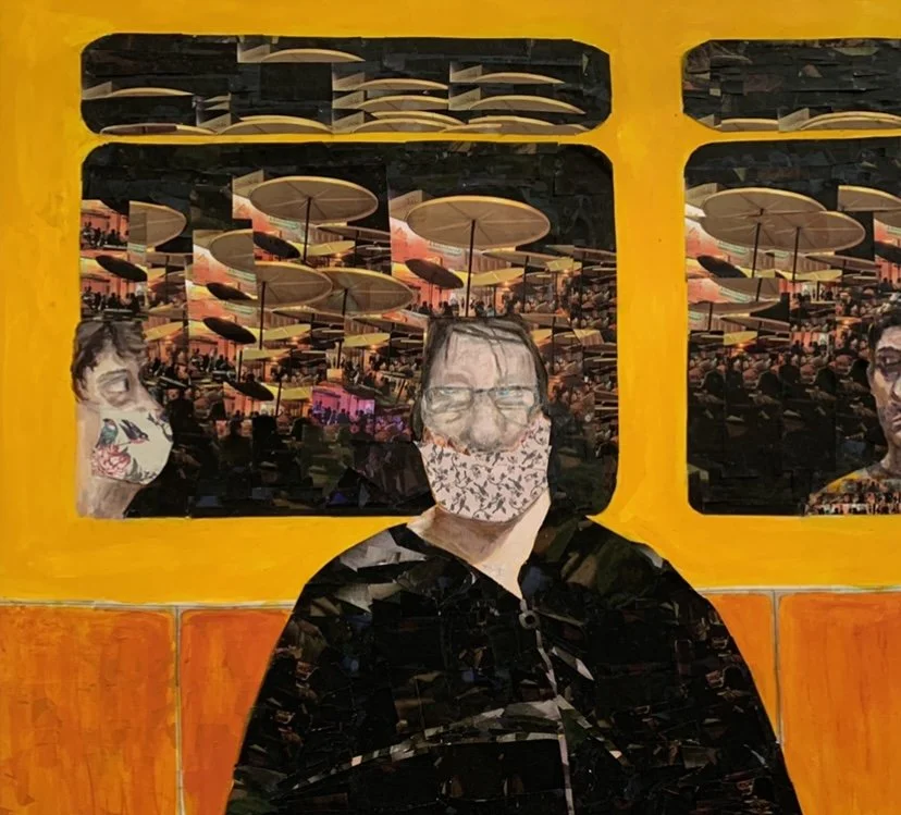 "The Middle Seat." 2020. Mixed Media. 30 x30"