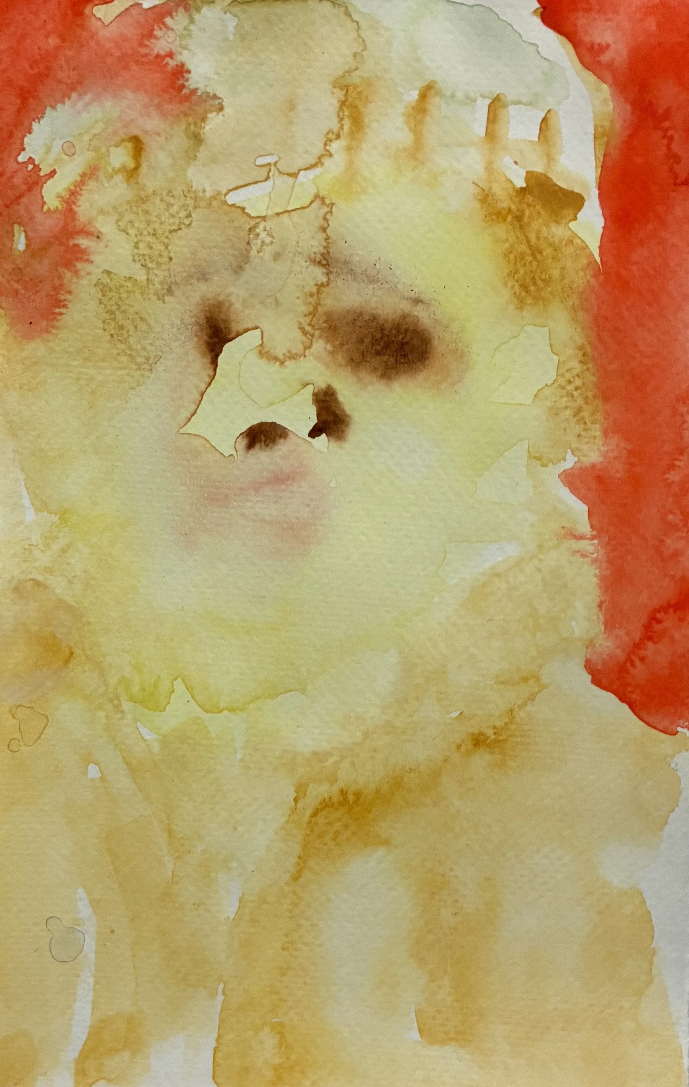 "Highfaluten." 2026. Acrylic and Watercolor on Paper. 9 1/2 x 12 1/4."
