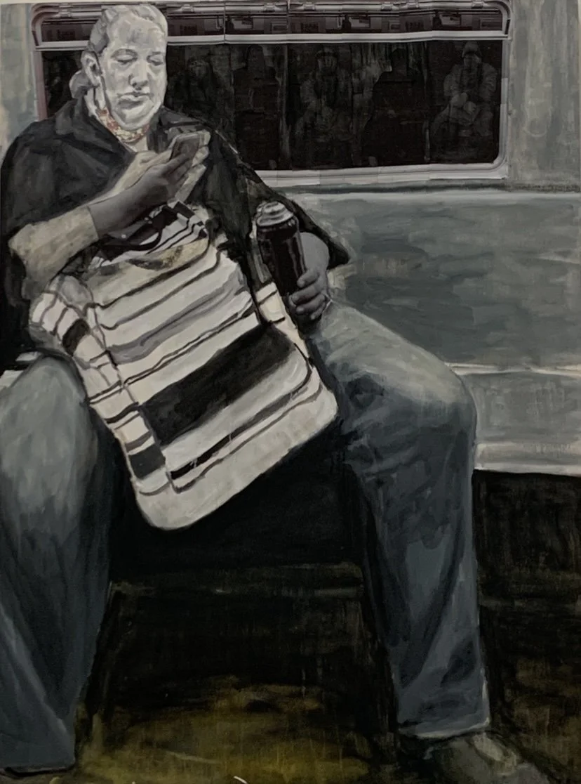 "Connection Pending." 2022. Mixed Media. 36 x 60."