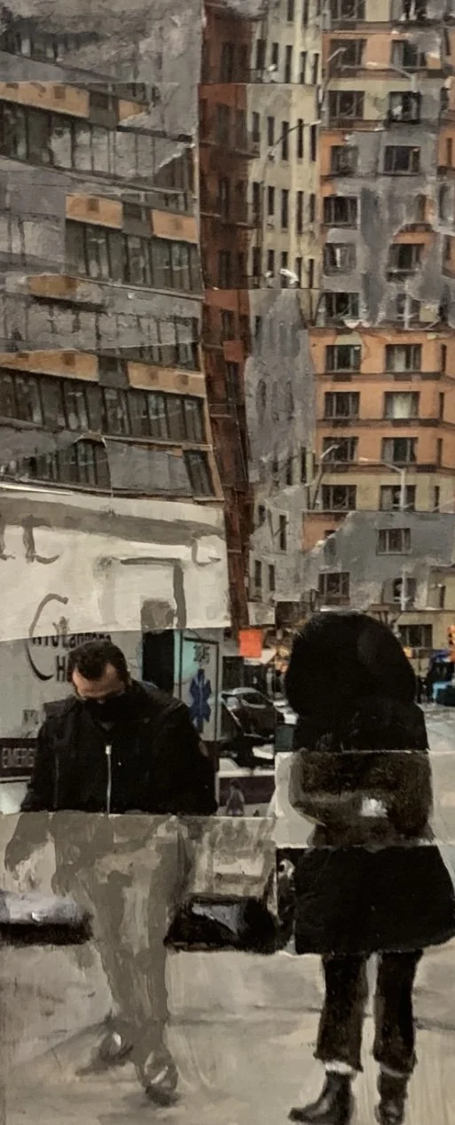 "Social Distancing." 2021. Mixed Media. 4 x 11"