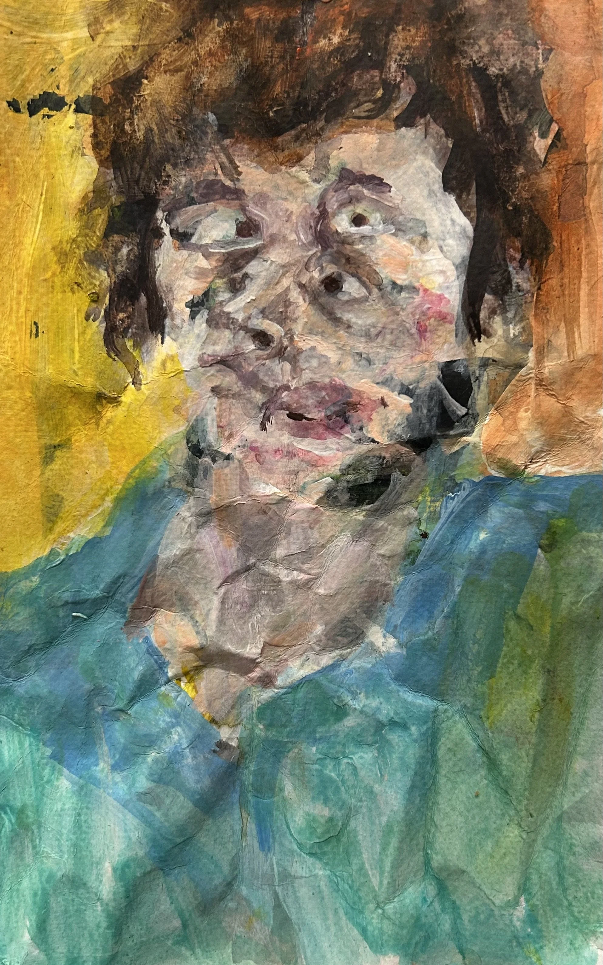 "Goddess." 2026. Acrylic and Watercolor on Paper. 12 1/4 x 9 1/2."