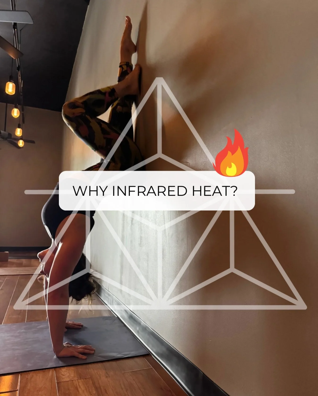 π₯
OM8 features infrared heaters to heat up our classes.  The truth is… the temperature of the air in a hot class doesn’t need to be over 100 degrees when you have far infrared! Allowing poses to feel more accessible and the ability for