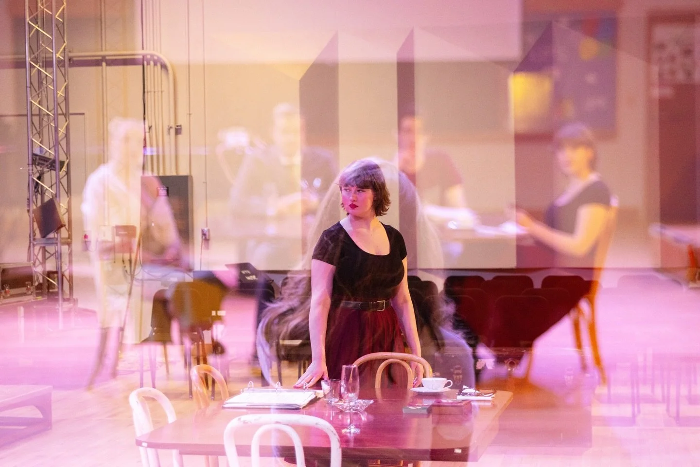 REVISITING series, where I do some double exposure editing, featuring press photos I took for @wwu_cfpa's @wwumusic Family Ties: A Trio of American Opera in April! ♬⋆.˚ 

Love capturing live performance. Merging my love for theatre, music, and photog