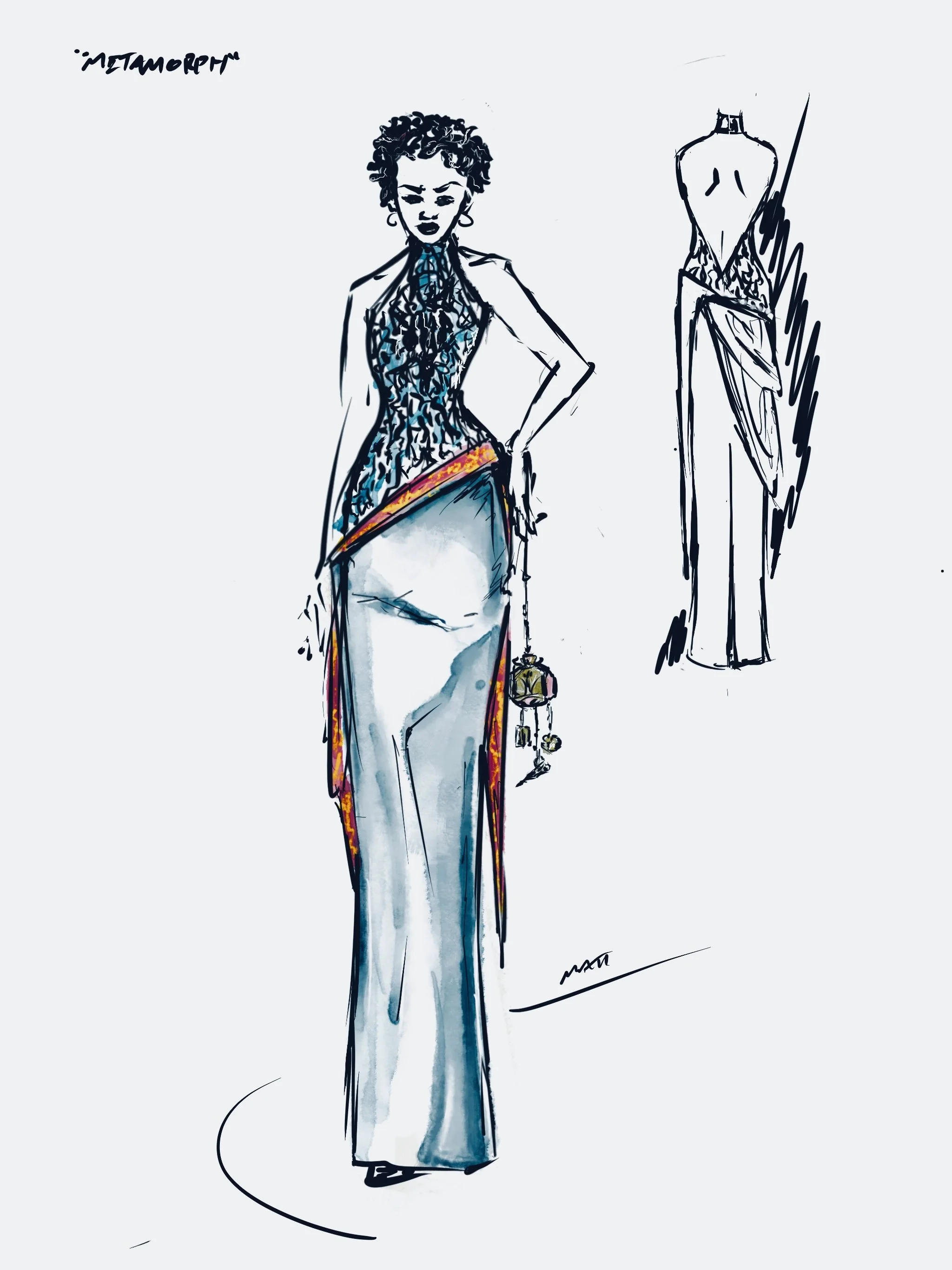 "Metamorph" Fashion Sketch