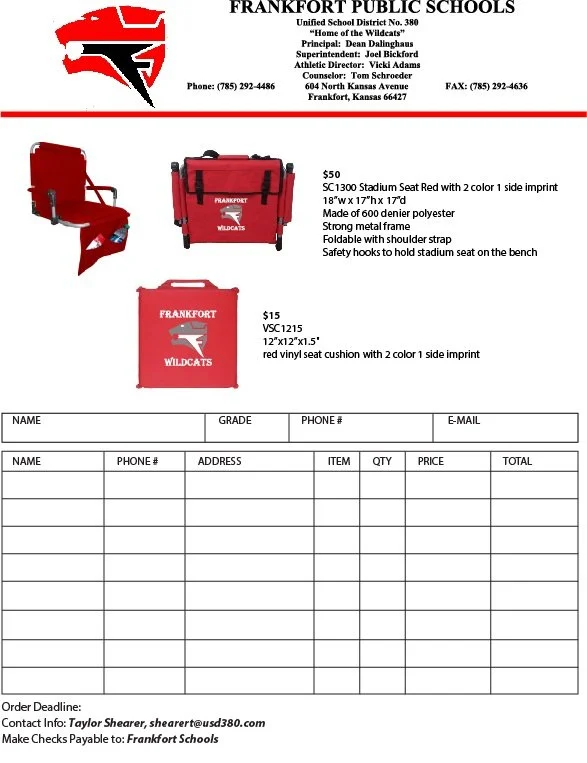 Stadium Seats and Cushions for Spirit Shops and Fundraisers — School ...