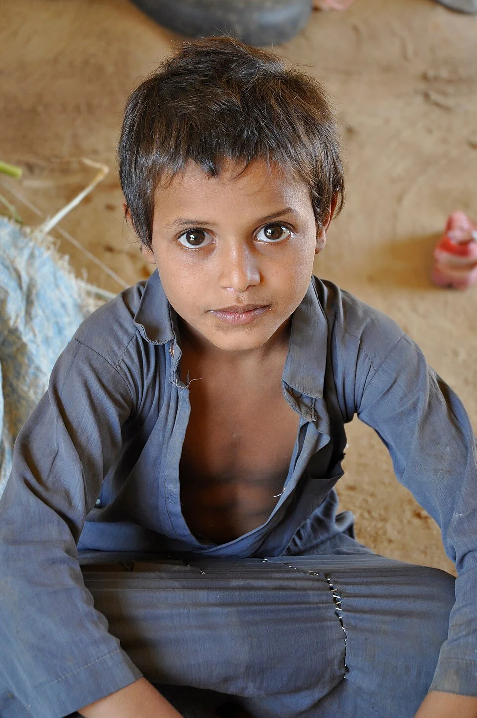 Displaced boy in Yemen, 2013.