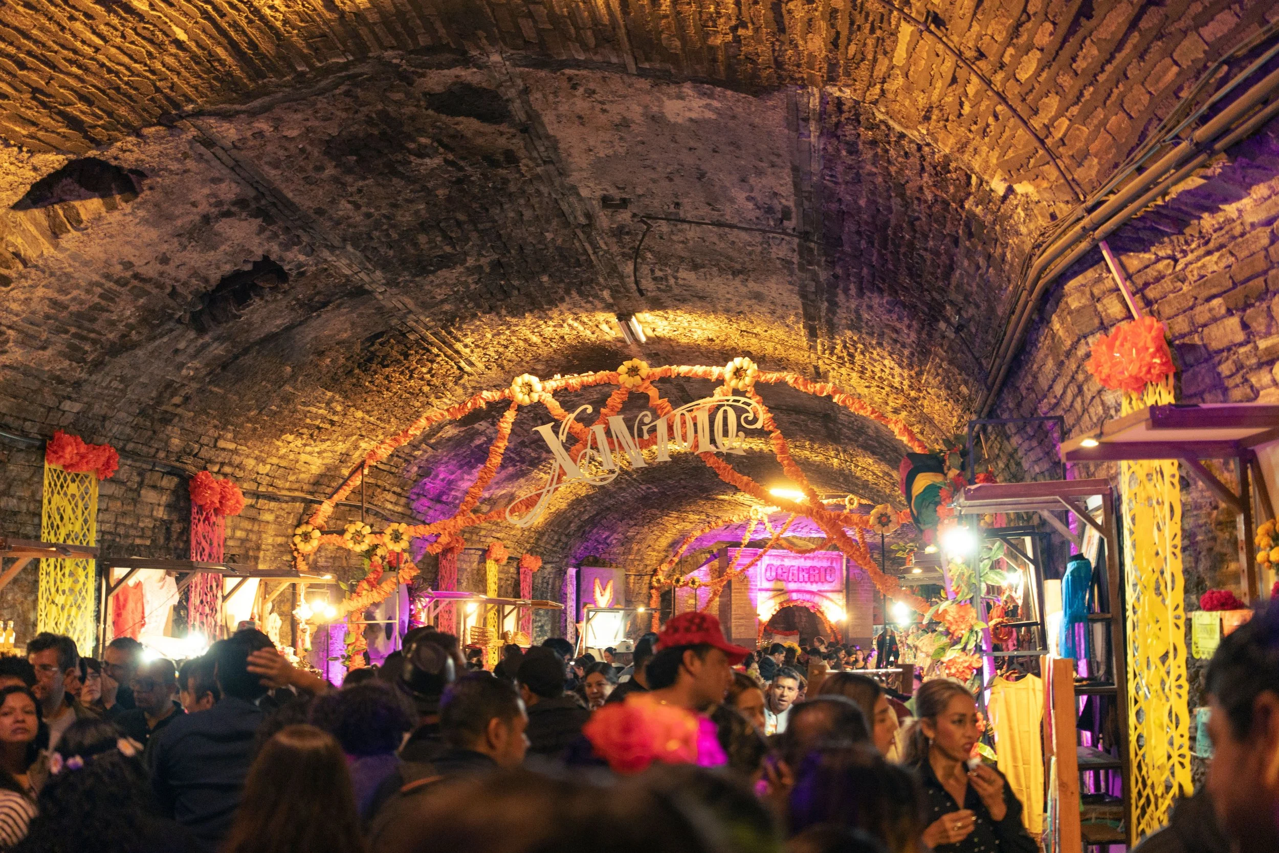 Dia de Muertos celebration inside a Guanajuato tunnel.