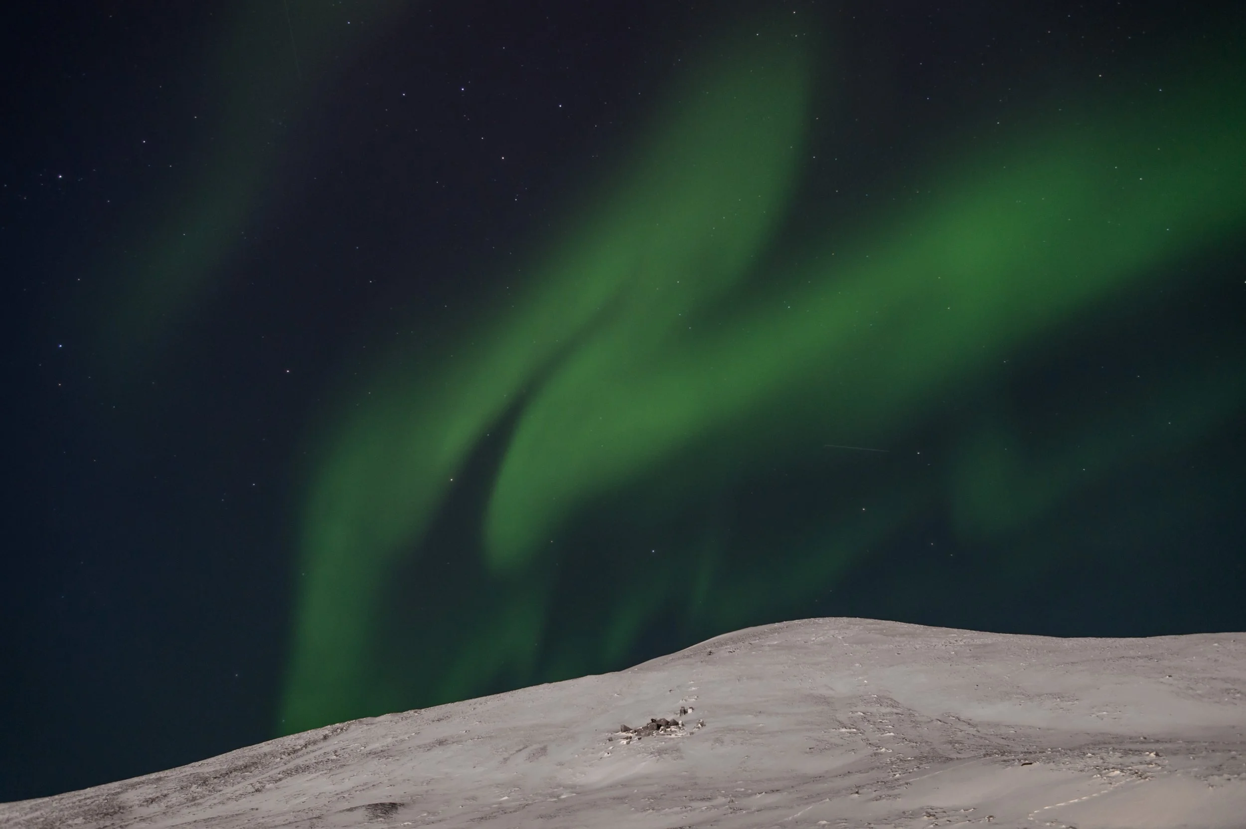 Aurora borealis over Longyearbyen.