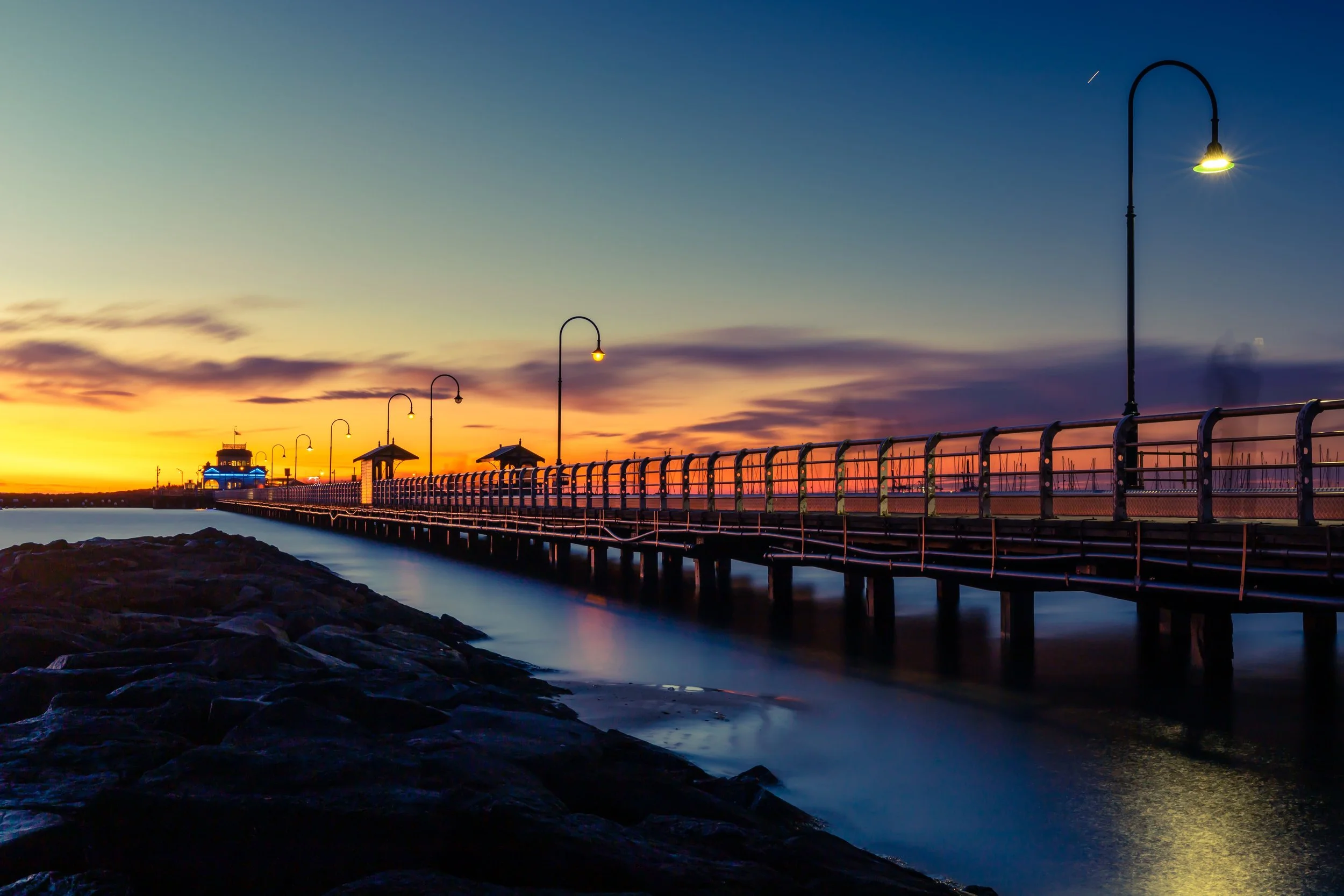 St. Kilda pier in Melbourne, VIC during sunset.