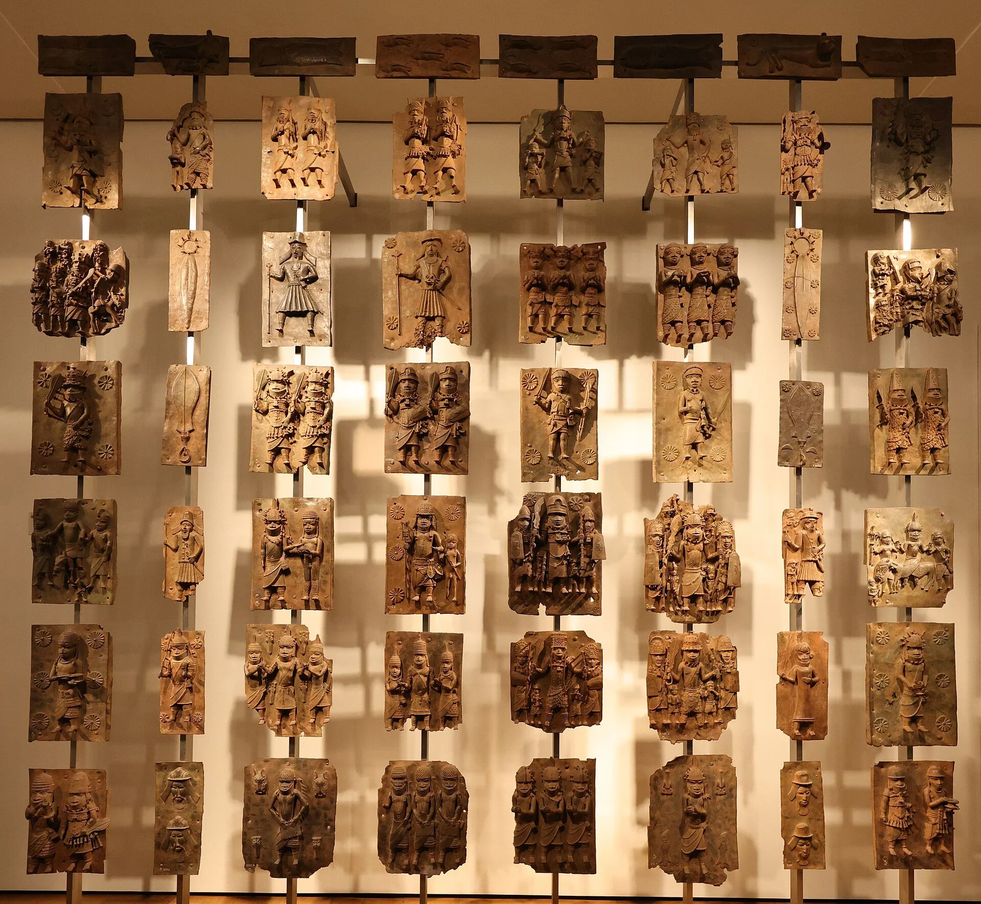 The Benin bronzes are displayed in the British Museum
