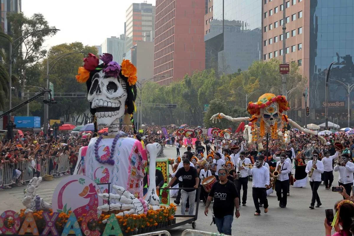 The Dia de Muertos Parade in Mexico City.