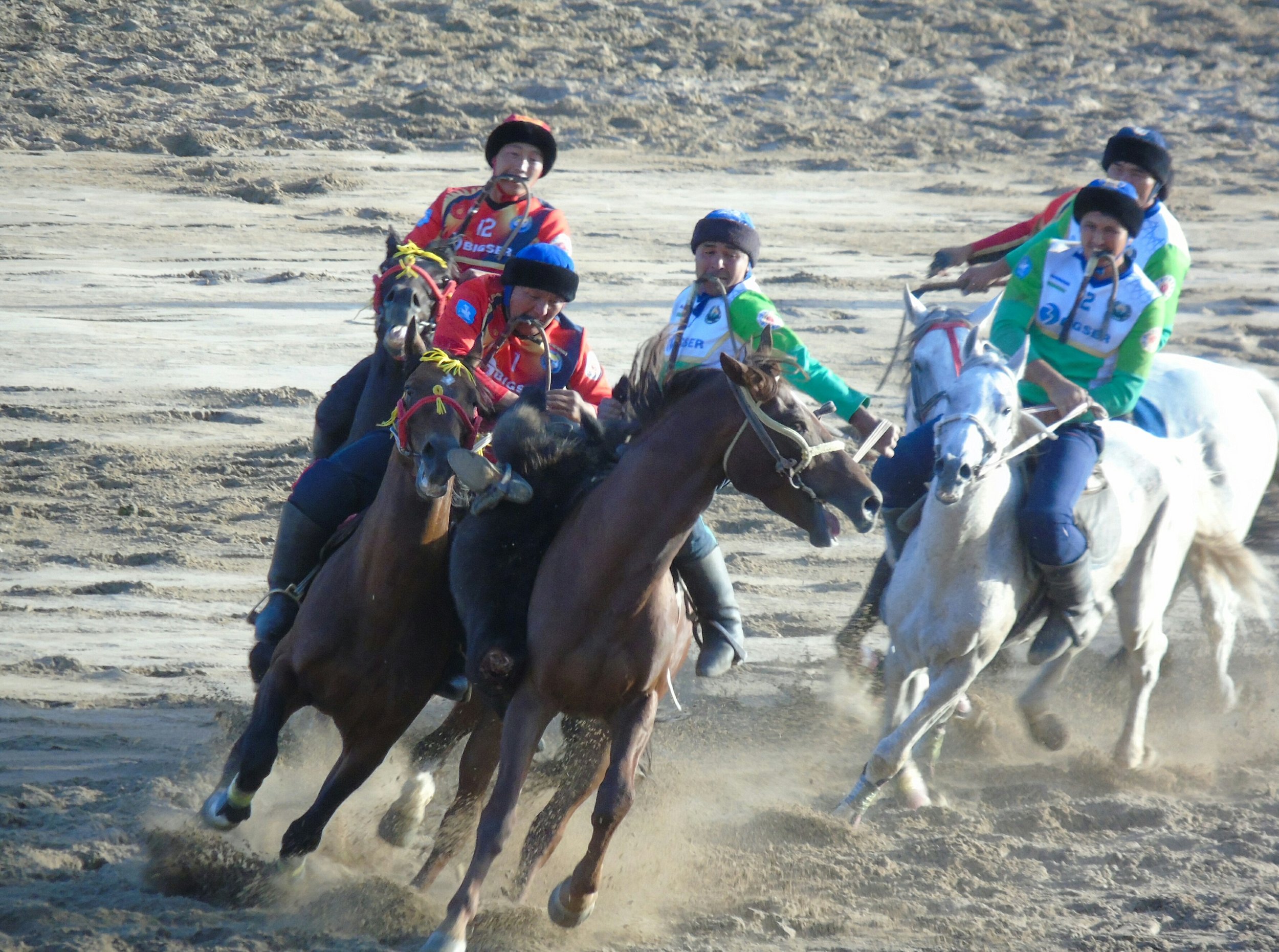 Kok-boru, a traditional equestrian game, held in Cholpon-Ata, Kyrgyzstan.
