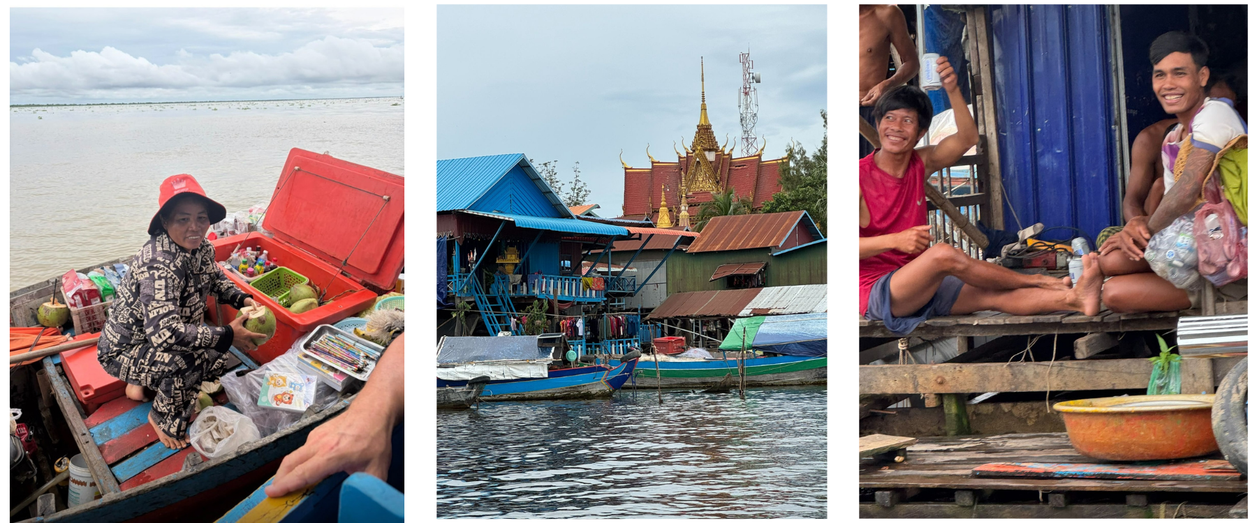 Houses and residents in Kampong Phluk, "Floating Village".