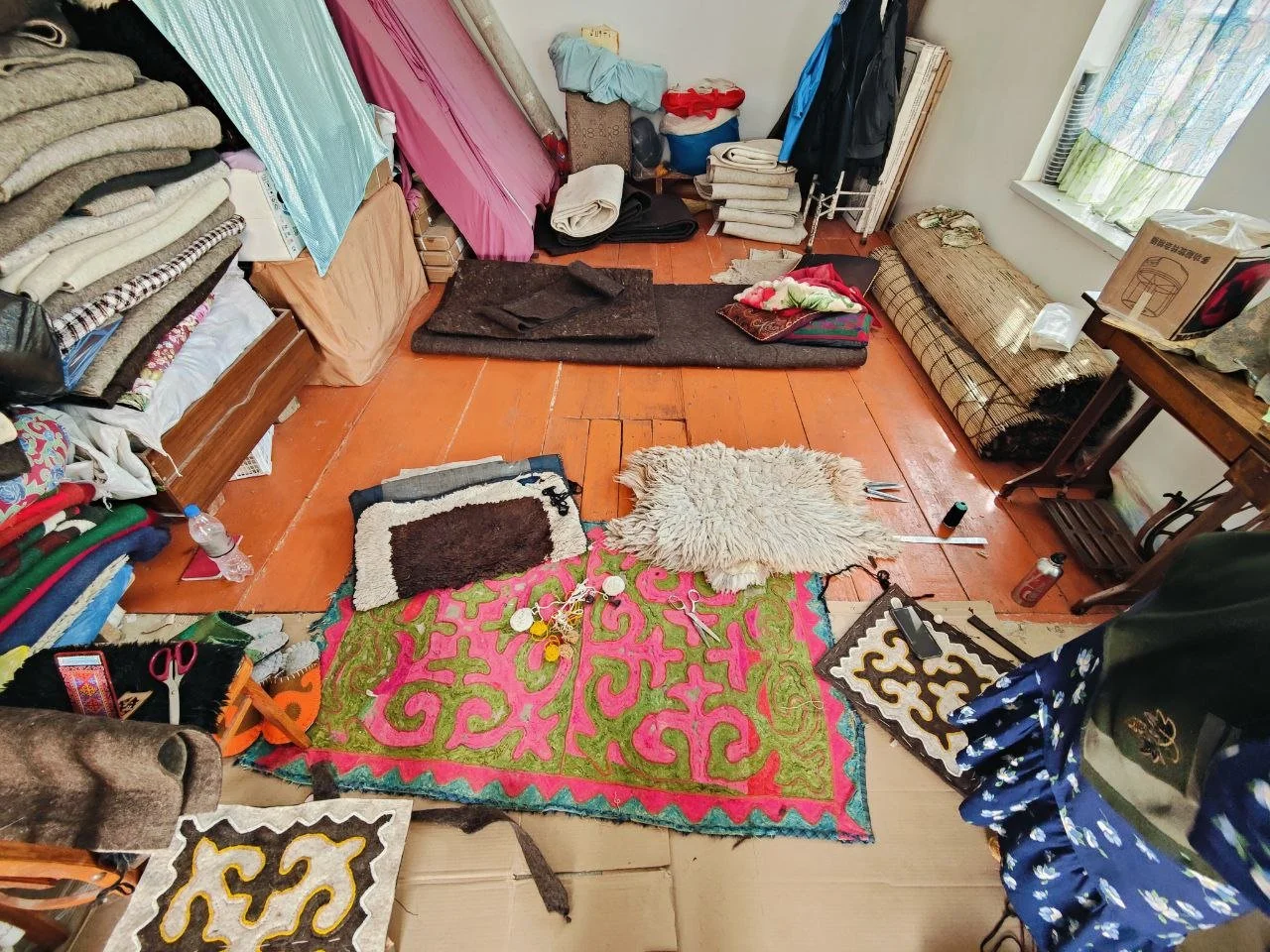 Shyrdak maker’s workshop in Kochkor, Kyrgyzstan.