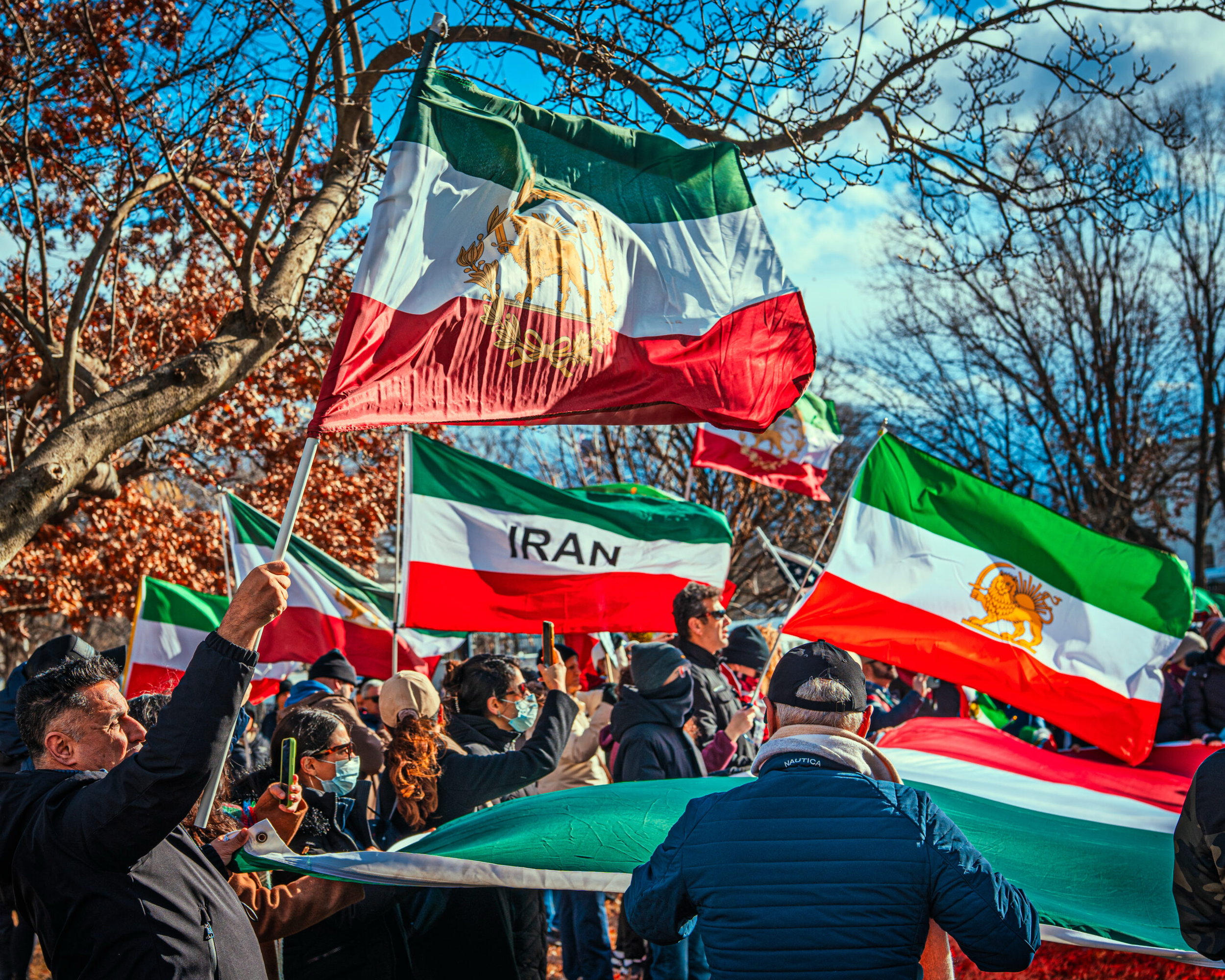 Protesters at a Free Iran demonstration in Washington, D.C.