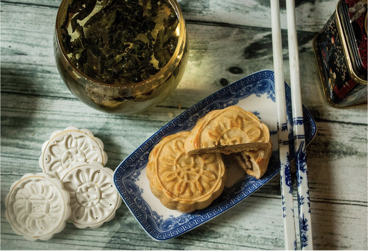Mooncakes on a plate