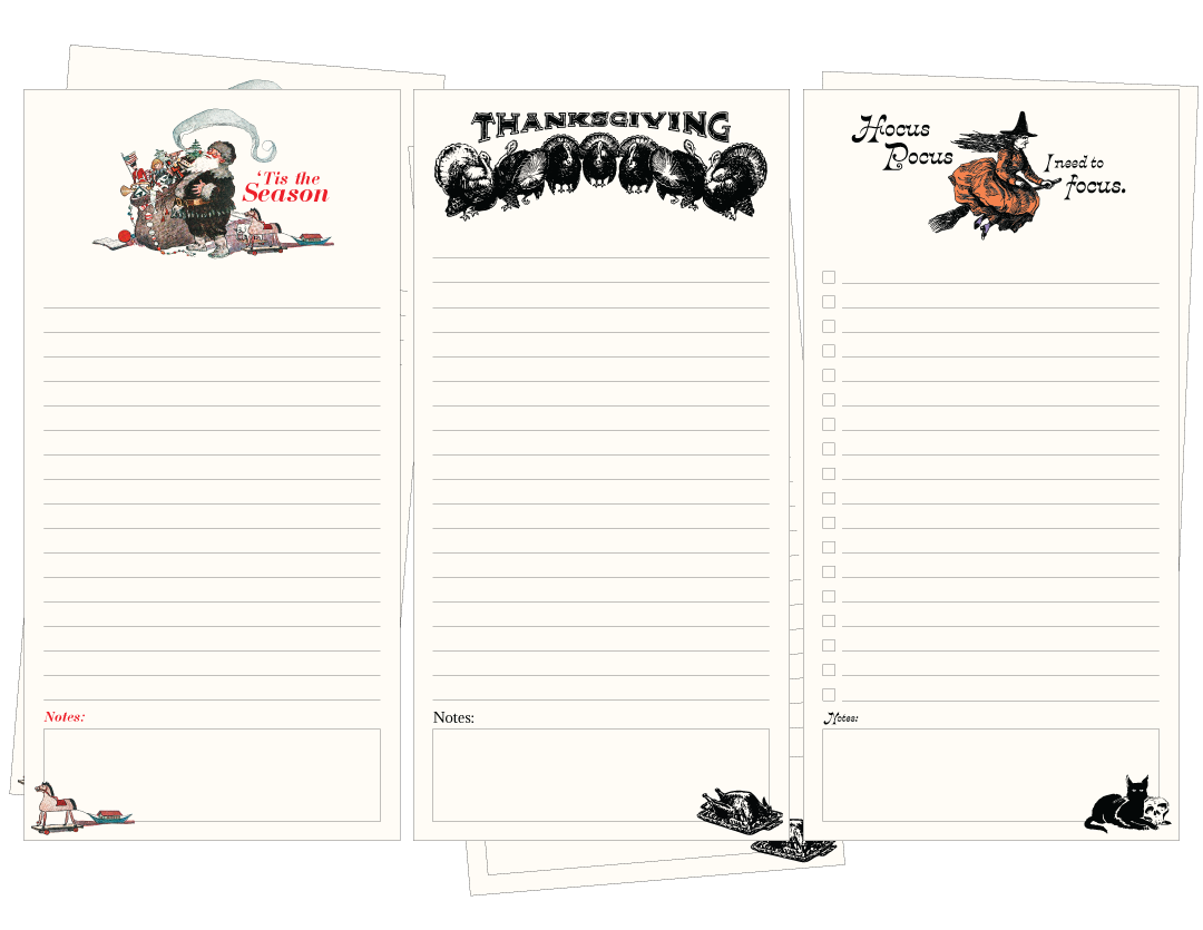 Holiday notepads ready for print