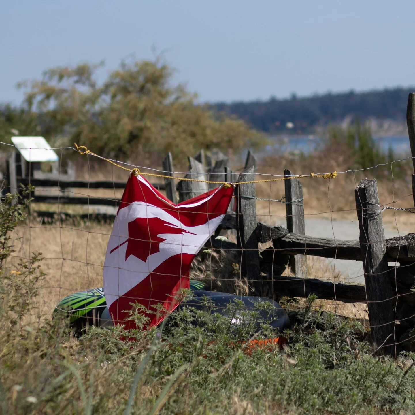 Canadian Flag on Beach