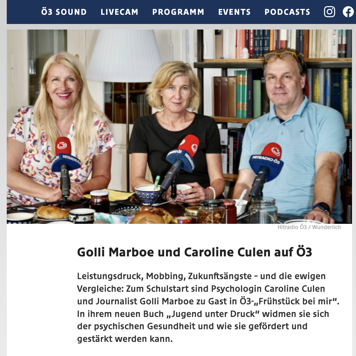 Golli Marboe und Caroline Culen auf Ö3