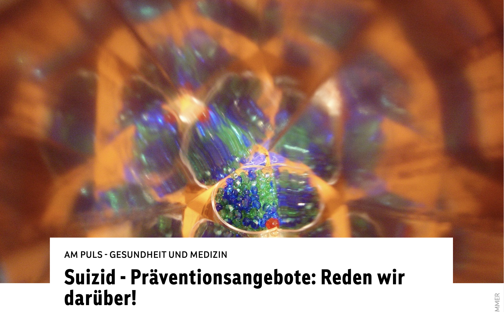 Suizid - Präventionsangebote: Reden wir darüber!
