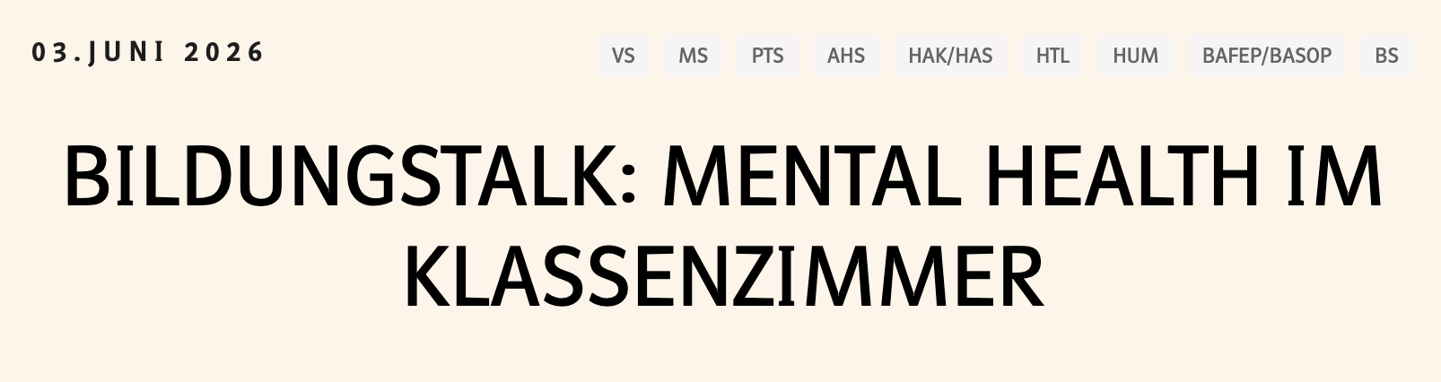 Bildungstalk: Mental Health im Klassenzimmer