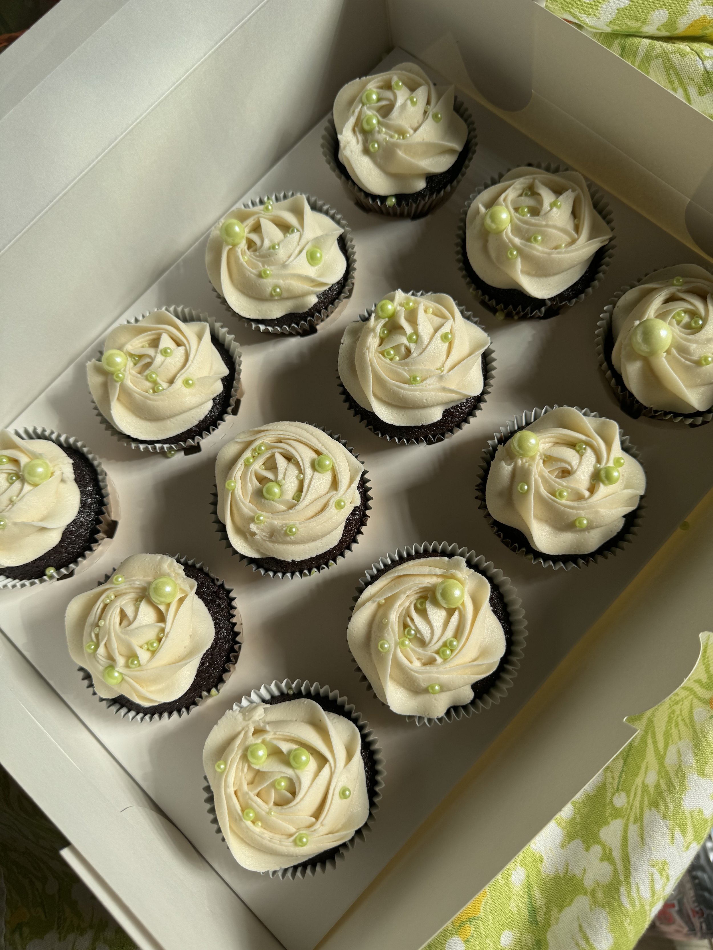 black and white cupcakes with green sprinkles.jpeg