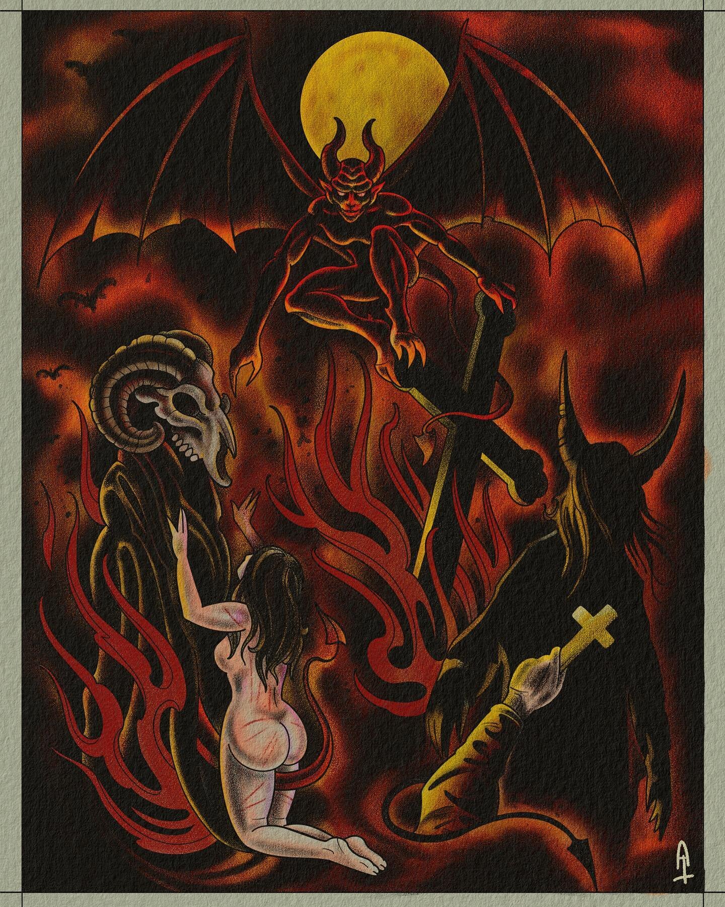 A devilish flash 😈🤘 @snakeoiltattoo by @austintimberlaketattoo #devil #tattooflash #kytattooers