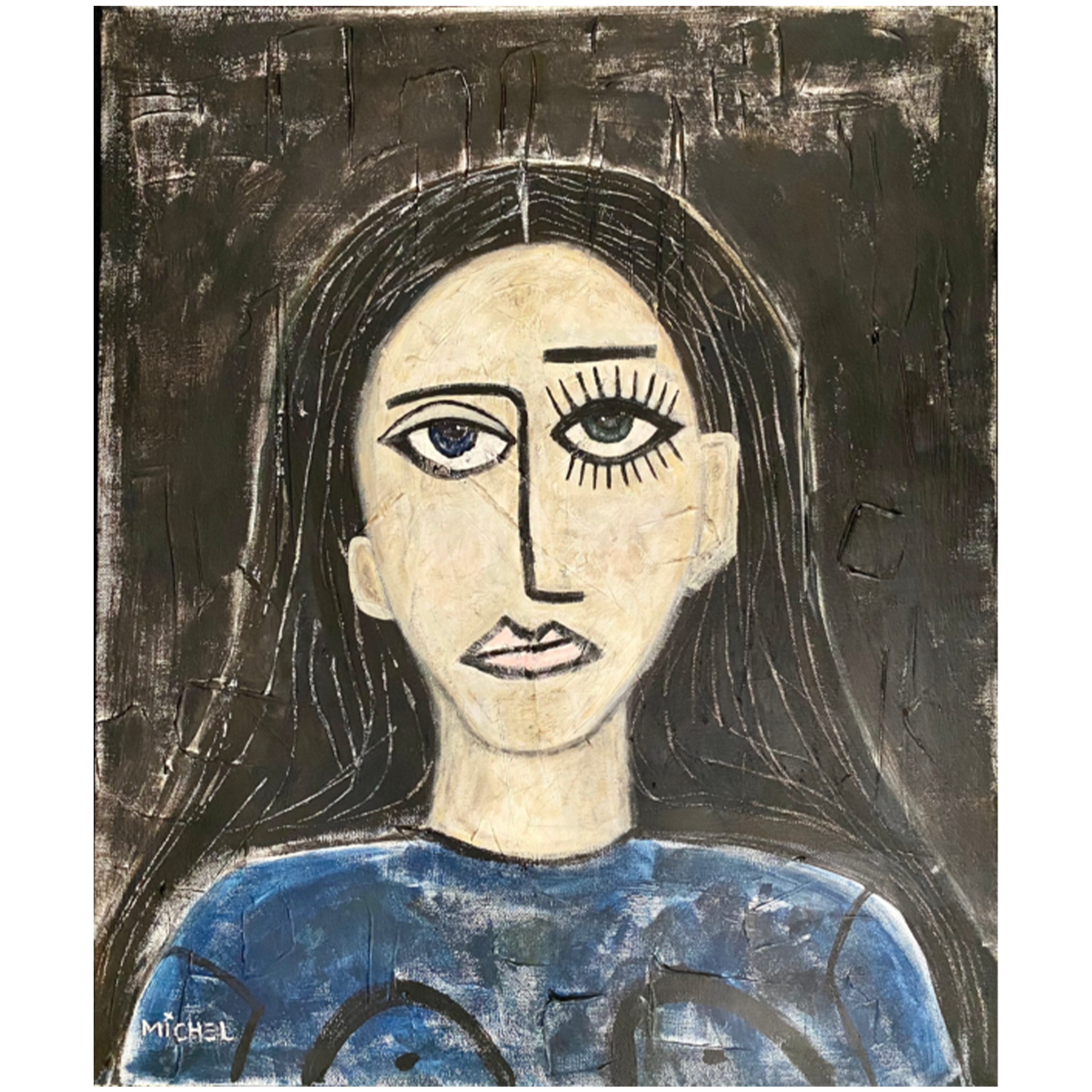 Abstract Artist Michel Van Devender | Mixed Media Portrait Of A Woman