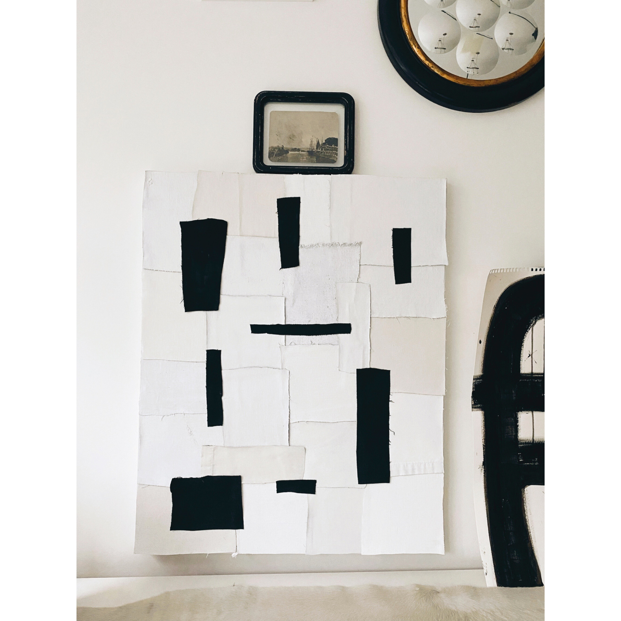 Textile Collage Art by Michel Van Devender | AERIAL THOUGHTS | Art For Elevated Home Interiors