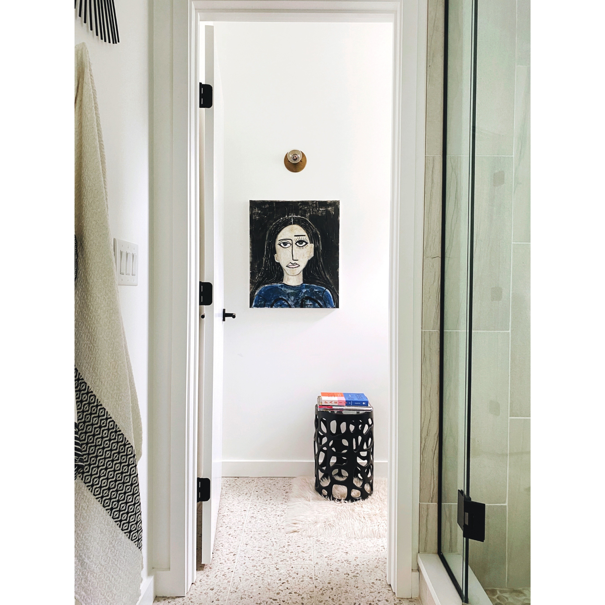 Michel Van Devender Abstract Artist | Art In Interior Design | Mixed Media Contemporary Portrait Of A Woman