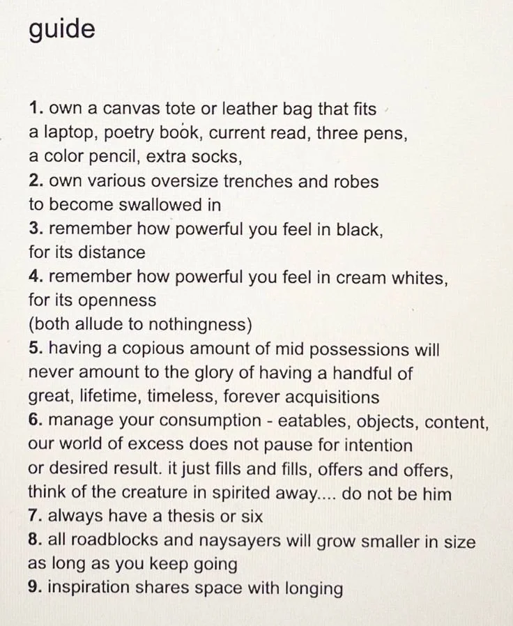 the guide... an inspiring list of 9 life practices for creatives.