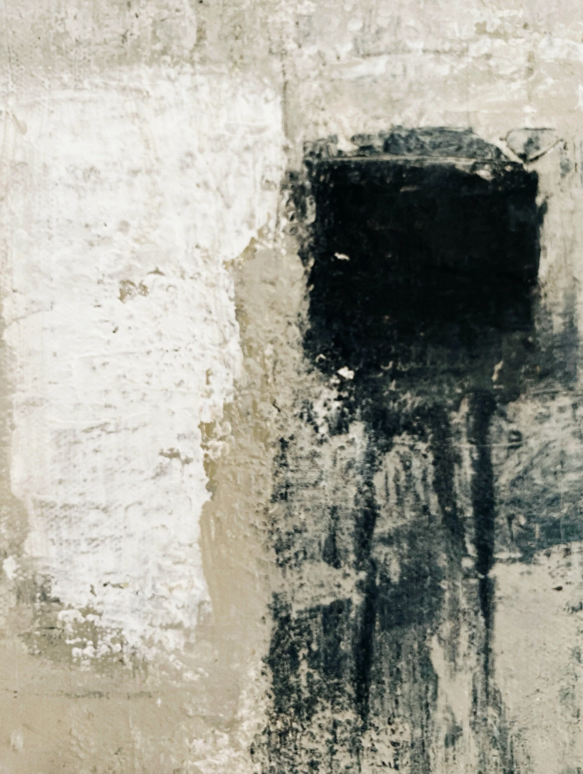 black and white abstract contemporary art of charlotte based artist michel van devender. a study in contrast, layers and texture.