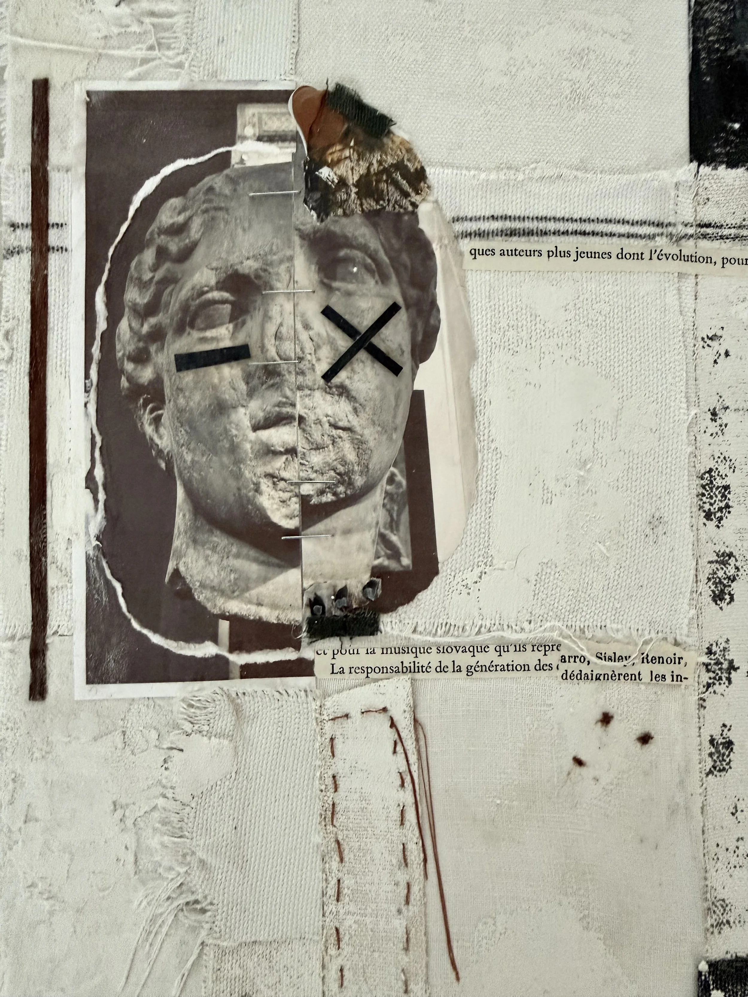 Detail shot of collage art by Michel Van Devender.