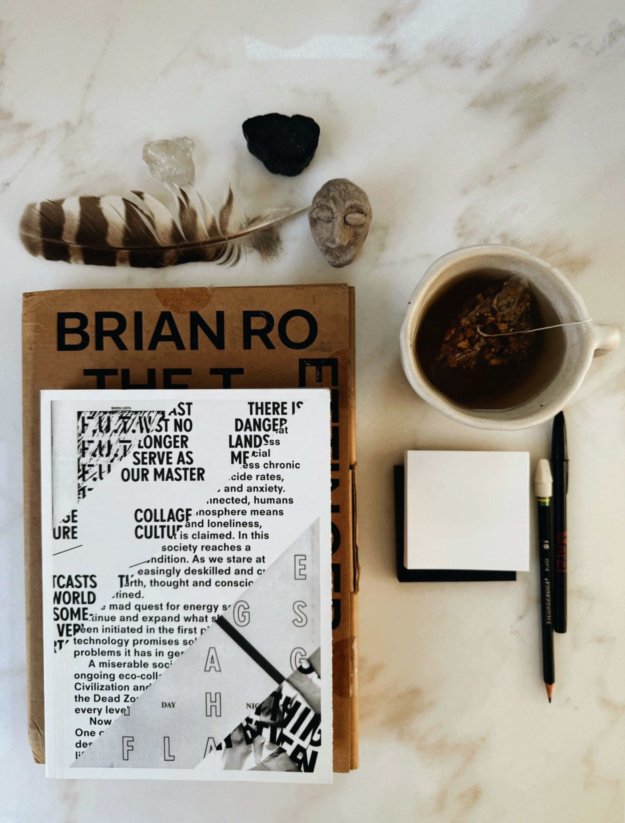 The Thing Quarterly: Brian Roettinger Reproductions book on studio table.