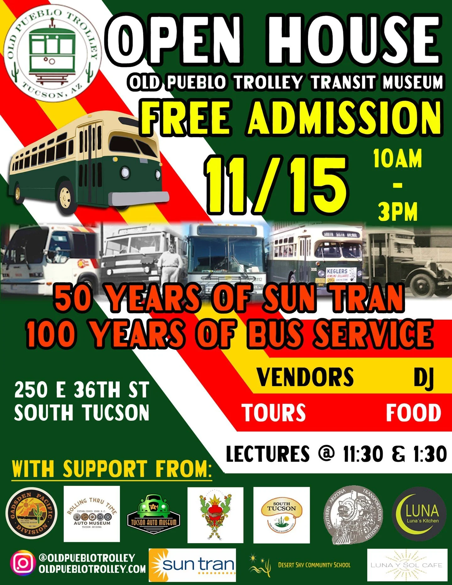 The date is getting closer! Are you gonna be there? Saturday, 11/15 from 10am-3pm. Come celebrate Tucson's public transit heritage and see what we've been working on!

#OPTrolley #oldpueblotrolley #southtucson #tucson #openhouse #freemuseum #busmuseu