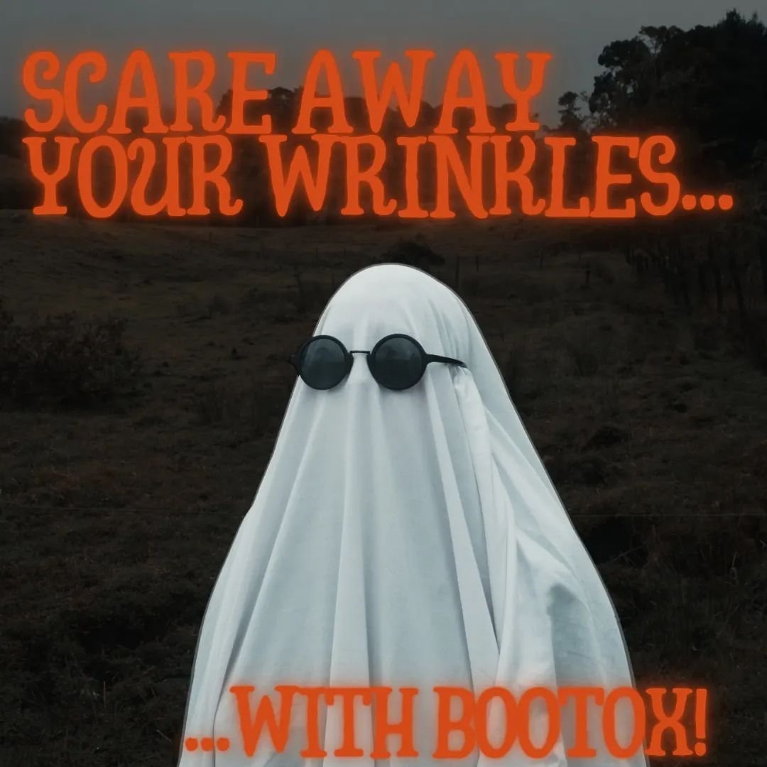 👻Scare away your wrinkles with Bootox🎃

Limited spots left for this week! Book now! ⬇️

☎️DM/Text/Call Nurse Veronica at 705-529-3813 
🌐www.medicalaestheticsbyvee.ca 
📍349b Cranston Crescent, Midland 
&bull;
&bull;
&bull;
&bull;
&bull;
&bull;
&bu