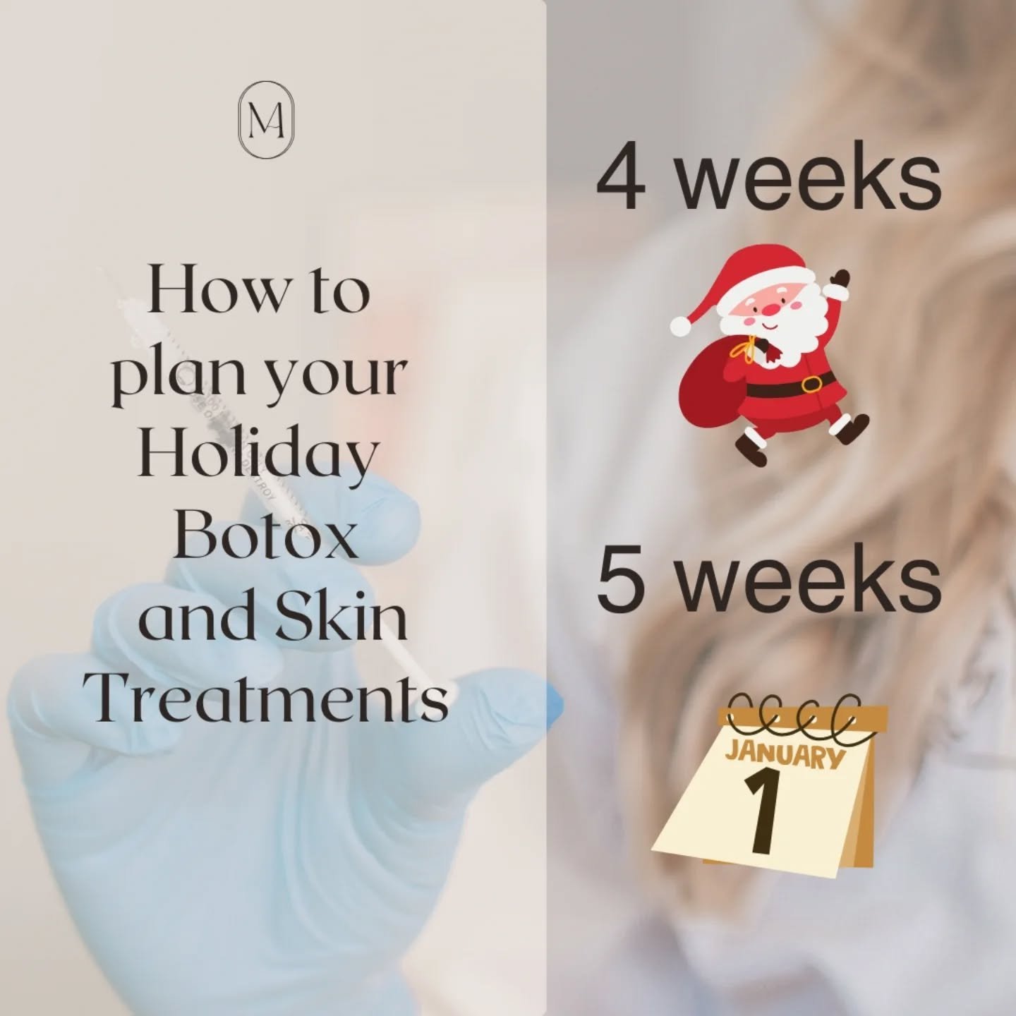 ✨&nbsp;The holidays are coming FAST&hellip; are you ready to shine?&nbsp;✨

Christmas is&nbsp;just 4 weeks away&nbsp;and New Year&rsquo;s is&nbsp;only 5 weeks away&nbsp;&mdash; which means now is the PERFECT time to prep your skin and book your Botox