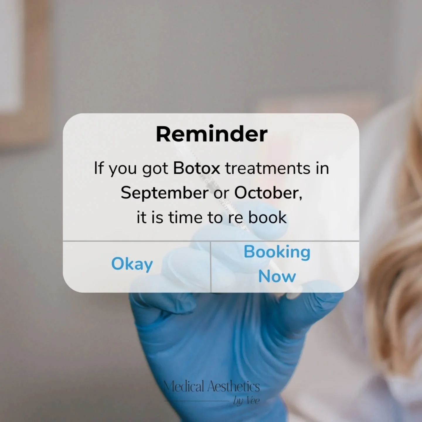 ✨ Time to Refresh Your Glow! ✨
If you received Dysport or Xeomin in September or October, it&rsquo;s likely time for your next treatment to keep those smooth, youthful results going strong 💉

Let&rsquo;s keep you looking and feeling your best&mdash;