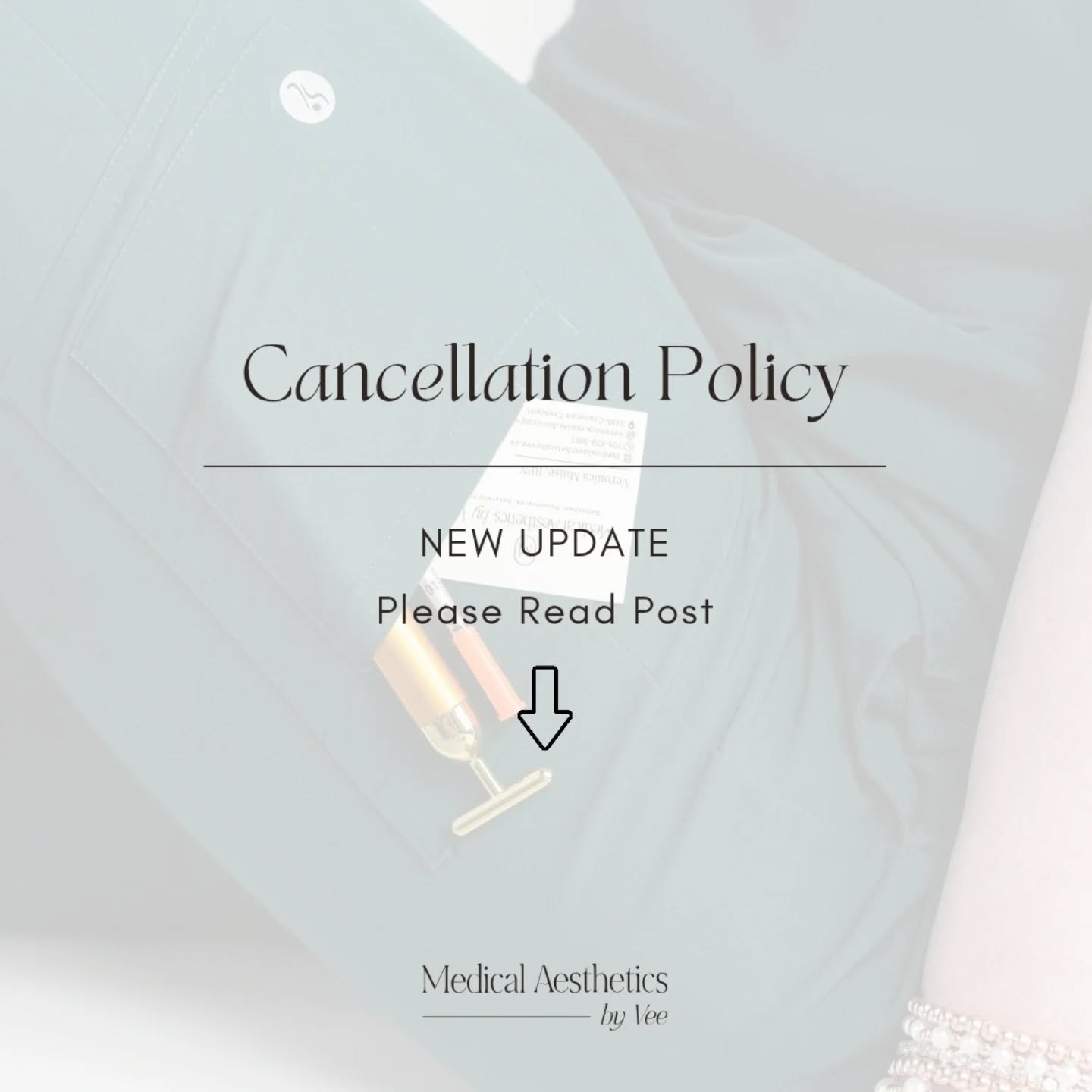 **UPDATED**

Cancellation Policy

To better support our clients and appointment availability, and due to an increase in last-minute cancellations and no-shows, we have updated our booking policy.

A valid credit card is required on file to secure all