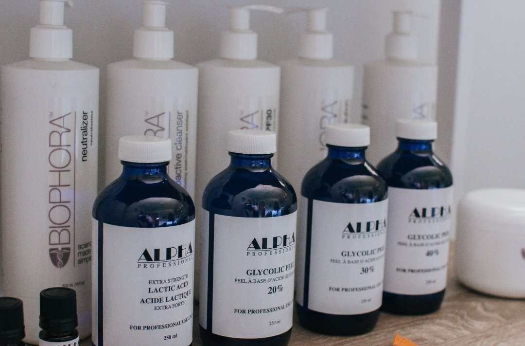 Peel bottles sitting on shelf