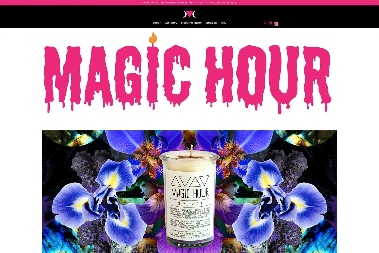 E-commerce website for local candle maker. 
