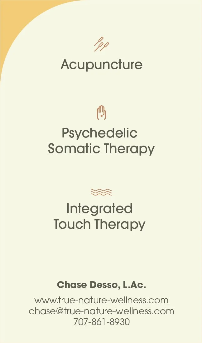 Business Card for True Nature Wellness (back)