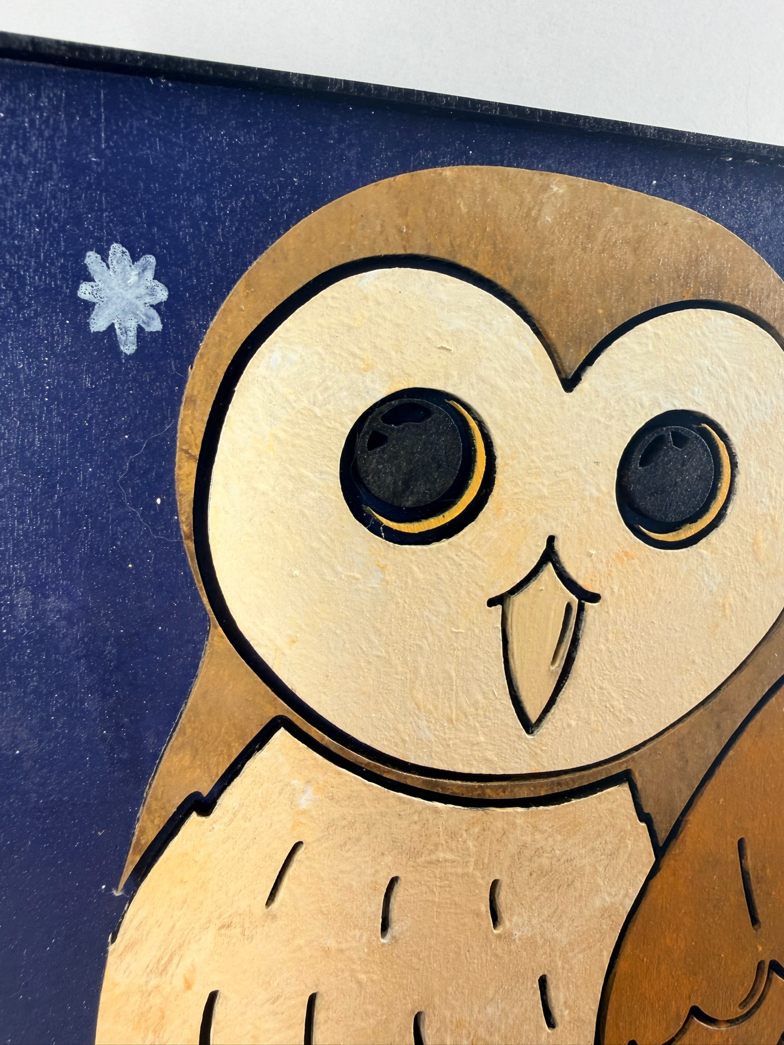 "Starlit Owl" | 7" x 10" | 2-layer design