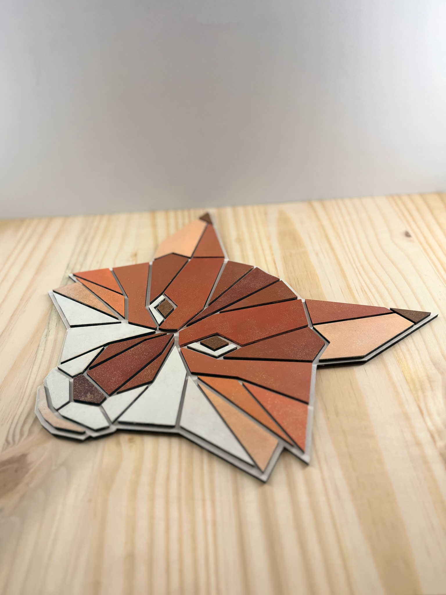 "Copper Fox" | 12" | 2-layer geometric design
