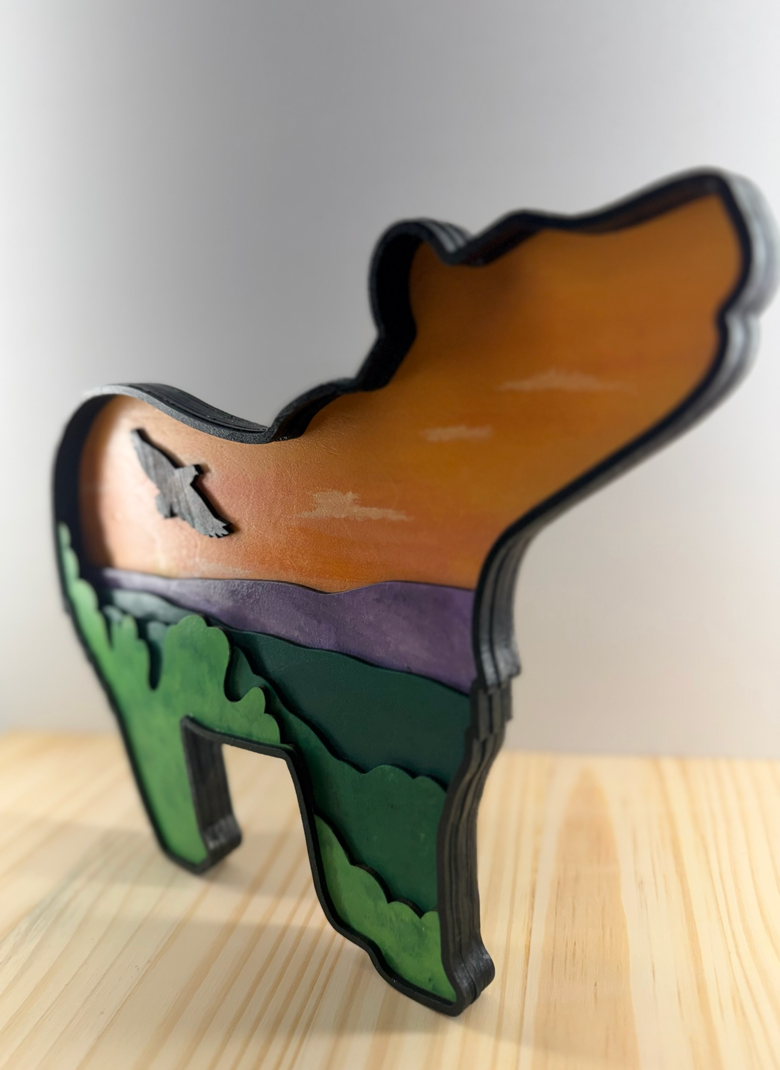 "Golden Hour Bear" | 12 x 9" | 6-layer design