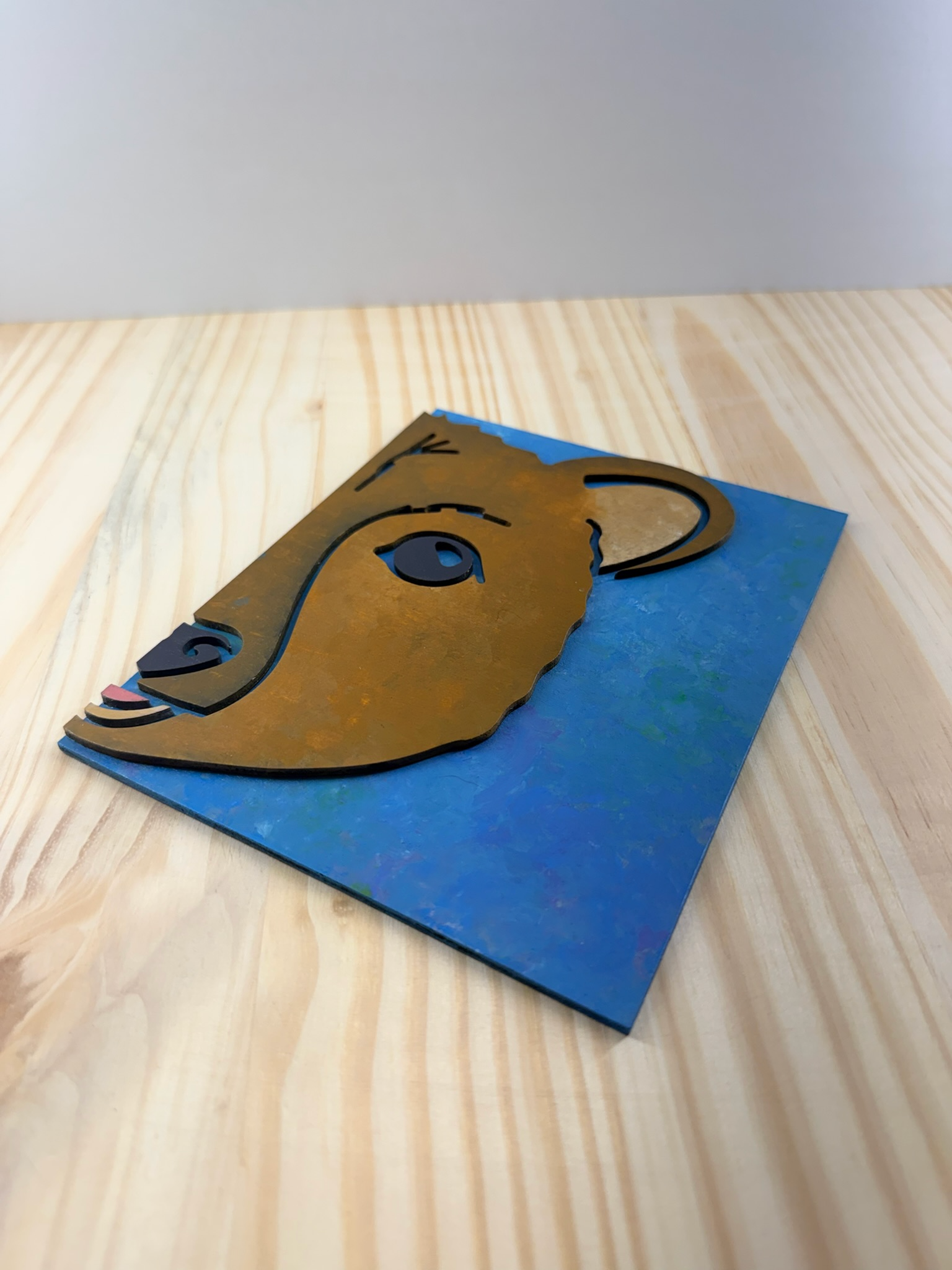 "Bear in Blue" | 5.5" x 7" | 2-layer design