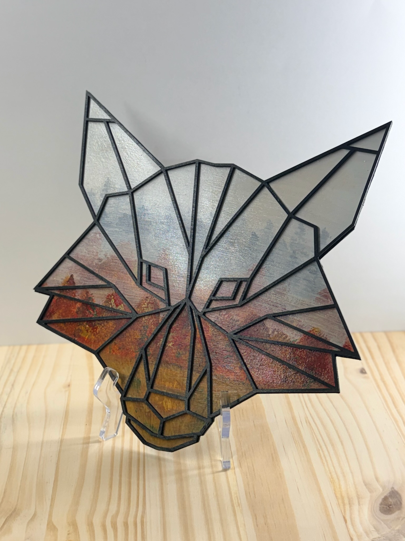 Autumn Fox" | 12" | 2-layer geometric design