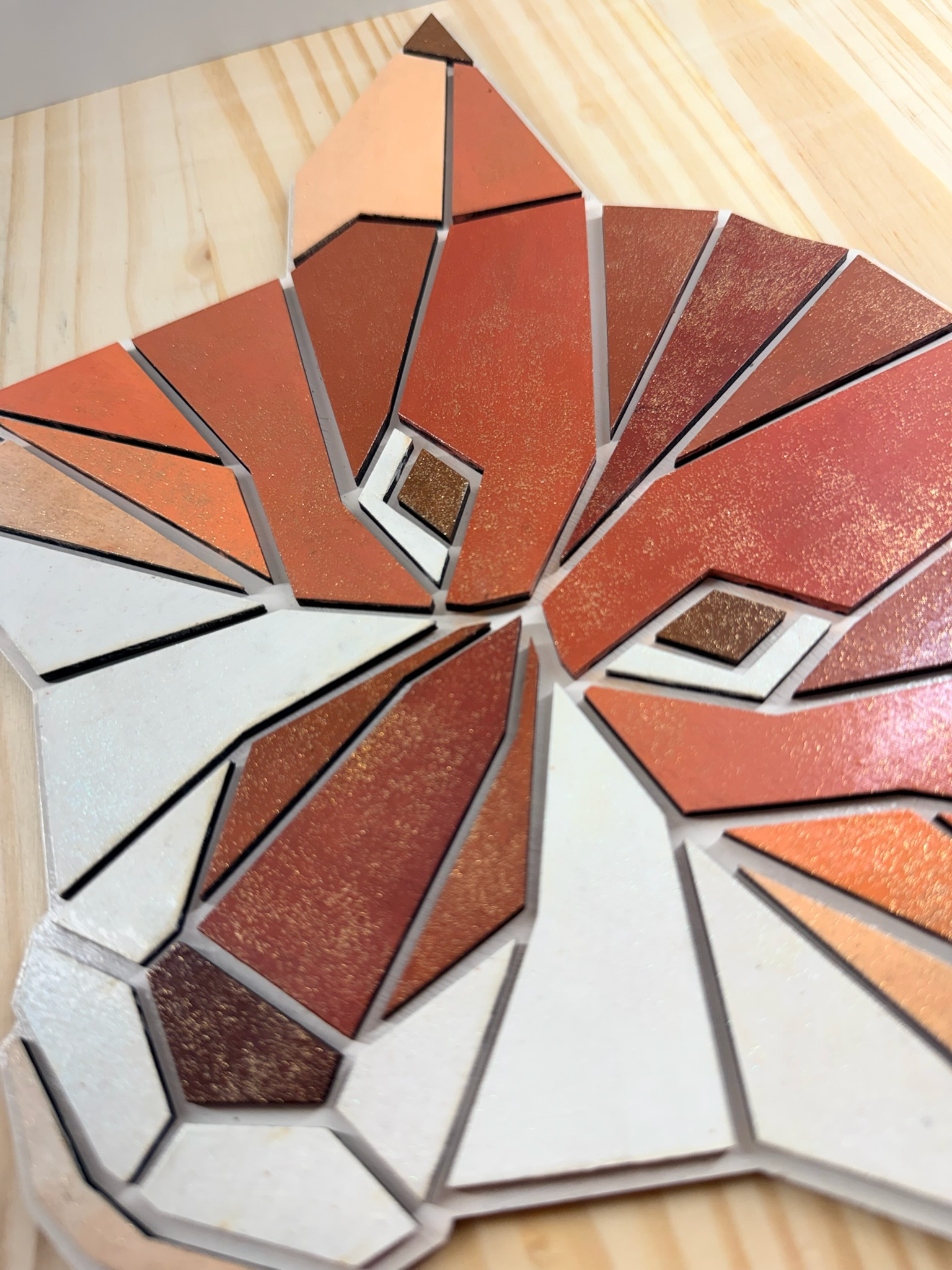 "Copper Fox" | 12" | 2-layer geometric design